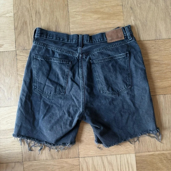 Denim Forum The Nina Midi Jean Shorts Black Size 30 Aritzia - Picture 2 of 11